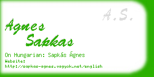 agnes sapkas business card