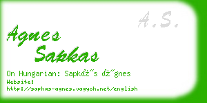 agnes sapkas business card